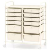 $110 COSTWAY 12-Drawer Rolling Storage Cart, Movea