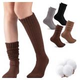 COOVAN Slouch Socks Women 4 Pairs Knee High Scrunc