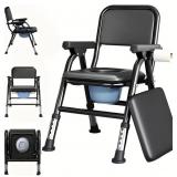 $120 Folding Steel Bedside Commode Chair, Portable