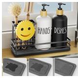 Moforoco Kitchen Dish Soap Dispenser Set, 16OZ Gla