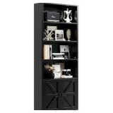 $150 Bookshelf, 6-Tier Open Bookcase with Door, St