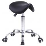 KKTONER Rolling Saddle Stool PU Leather Swivel Adj