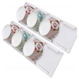 Yogurt Organizer for Fridge, 2 Pack Sliding Yogurt