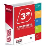 3 Ring Binder, 3' Slant D-Rings, White, Clear View