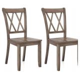 $230 Giantex Set of 2 Dining Chairs, Rubber Wood D