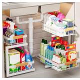 ADBIU 2 Pack Under Sink Organizers and Storage, He