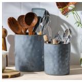 famiware Ocean Utensil Holder, 7.2'+5.8' Ceramic K