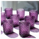 Woho 12pcs Purple Votive Candle Holders, Glass Tea