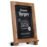 HBCY Creations Rustic Torched Wood Tabletop Chalkb