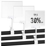 3 Pcs Acrylic Clip on Sign Holder with Clamp 5.5 x