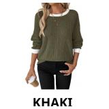 Long Sleeve Shirts for Women Crewneck Tunic Tops B