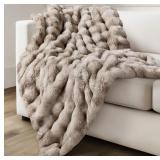 Ultra Soft Cozy Faux Fur Throw Blanket, Fuzzy Plus