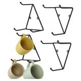 MyGift 3 Hook Modern Matte Black Geometric Triangu