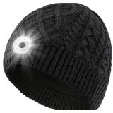 Beanie with Light, Unisex LED Rechargeable Headlam