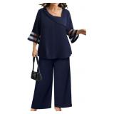 AOVDE Plus Size Pant Suits 2 Piece Casual Dressy P