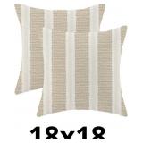 AEIOAE Brown Pillow Covers 18 x 18 Inch, Beige Boh