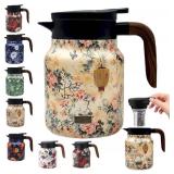 Vintage Floral Pattern Tea Thermos, Doresty Tea Th