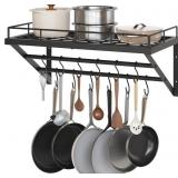 Wall Mounted Pot Rack, 23.8 Inch Pot and Pan Organ