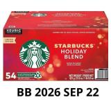 Starbucks Holiday Blend K-Cup, 54 pack, 621.0 gram