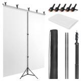 White Backdrop with Stand for Photoshoot, 5X6.5ft