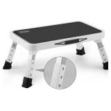 Folding Step Stool, Height-Adjustable Step Stool w