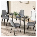 $460 Tangkula Dining Table Set for 4, Modern Kitch