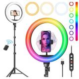 Weilisi 10' Ring Light with Stand 72' Tall & Phone