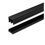 1/4' Panel Sliding Door Track - 36' Black Plastic