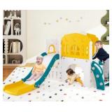 $170 9 in 1 Toddler Slide, L Shaped Kids Slide and