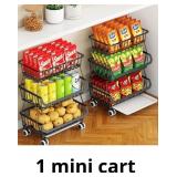 $103 Miyawell 3-Tier Rolling Pantry Cart with Whee