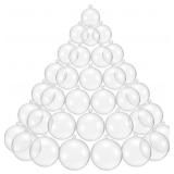 Kingrol 50 Pack Clear Plastic Fillable Ornaments B