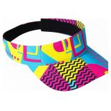 Cindeer 80s Neon Sports Visor Sun Hat for Women Me