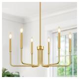 Brass Gold Chandelier, 6-Light Chandelier Light Fi