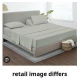 4 pcs sheets set, light grey, Queen/king size