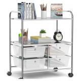 $105 RELAX4LIFE Rolling Storage Cart with 4 Drawer