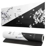 Black and White Japanese Cherry Blossom Gaming Mou