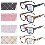 4 Pack Progressive Multifocus Reading Glasses for