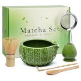 Matcha Whisk Set,Matcha Bowl with Spout,Matcha Whi