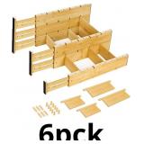 6PCS Bamboo Drawer Dividers with Inserts, Expandab