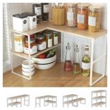 Golener Countertop Organizer Corner Shelf, 2 Tier