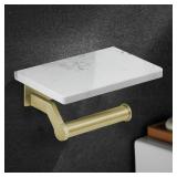 Hoimpro Brushed Gold Aluminum Toilet Paper Holder