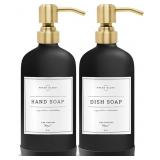 Vine Creations Clear Glass Soap Dispenser, 2 Pack