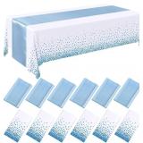 Tudomro 12 Pcs White and Light Blue Disposable Pla