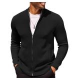 COOFANDY Mens Zip Up Cardigan Sweater Slim Fit Cas