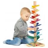 Wooden Music Tree Toy for Kids, Marble Ball Run Tr