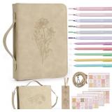 19PCS Bible Cover for Women PU Leather Bible Cases