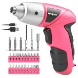 Hi-Spec 27 Piece Pink 3.6V Electric Cordless Screw