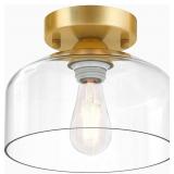 Semi Flush Mount Ceiling Light Brushed Gold - Clea