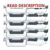 Set of 10 Glass Containers 22oz