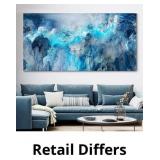 Large Abstract Canvas Art, Framed Modern Wall Deco